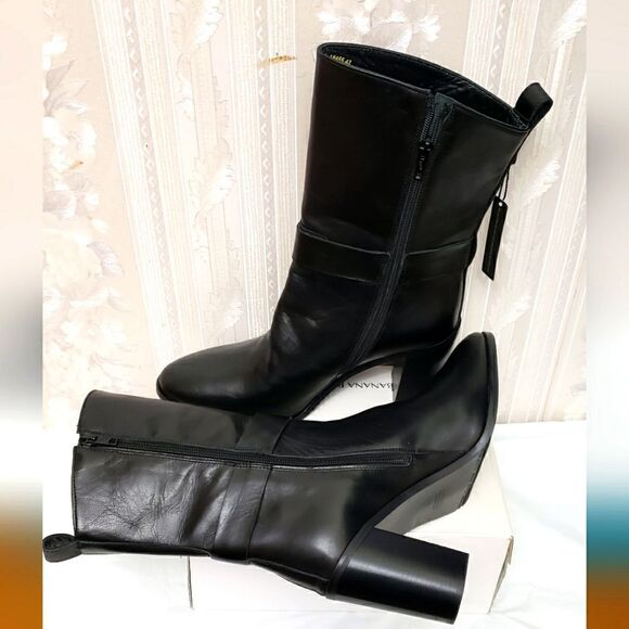 Napoleoni Genuine Leather Ankle Heels Buckle Boots Size 42 or US 11 - Picture 3 of 8